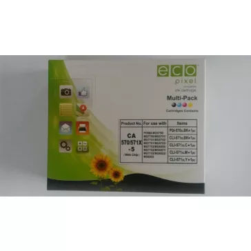   Utángyártott CANON CLI-571XL Tintapatron Multipack BKCMY 5db-os ECOPIXEL BRAND