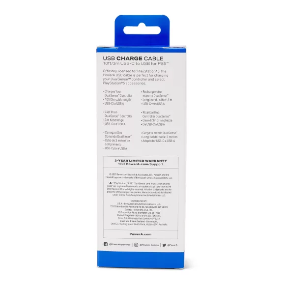 PowerA USB-A -> USB-C, 3m, (PlayStation5) kábel