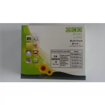  Utángyártott CANON CLI-521 Tintapatron Multipack BKCMY 5 db-os  ECOPIXEL
