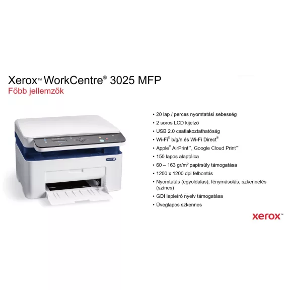 Xerox WorkCentre 3025 MFP sima tetős