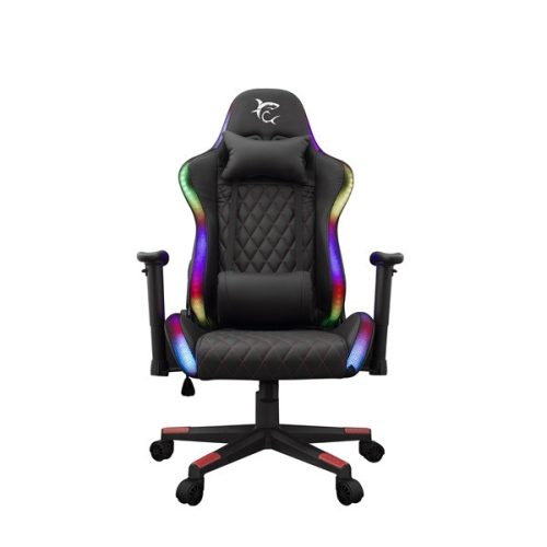 WHITE SHARK THUNDERBOLT RGB gamer szék fekete/piros varrás