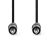 Nedis CAGL22000BK05 audio kábel, 3.5 mm sztereo jack dugó - 3.5 mm sztereo jack dugó, 0.50 m