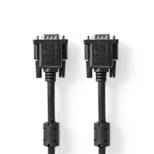 Nedis CCGL59000BK30, VGA kábel, VGA dugó Nikkelezett Maximális felbontás: 1280x768 3,00 m Kerek ABS Fekete