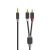 Nedis CABW22200AT100 sztereo audió kábel 3,5mm sztereo jack - 2x RCA, Aranyozott, 10 m