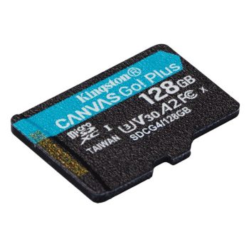   KINGSTON Memóriakártya MicroSDXC 128GB Canvas Go Plus Gen4 200R A2 U3 V30 Adapter nélkül