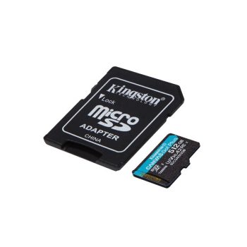   KINGSTON Memóriakártya MicroSDXC 512GB Canvas Go Plus Gen4 200R A2 U3 V30 + Adapter