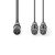 Nedis COTH15025GY15 félprofi XLR audio kábel, XLR 3p dugó - 2 x XLR 3p aljzat, 1.5m, rugalmas