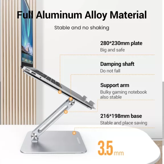 UGREEN Adjustable laptoptartó Silver LP339