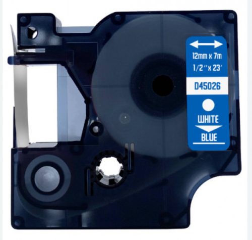 Utángyártott DYMO D1 45026 12mm x 7 m kék-fekete