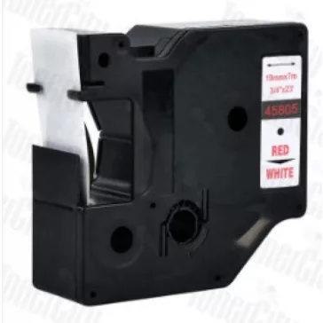   Utángyártott DYMO D1 45805 19mm x 7m fehér-piros #S0720850