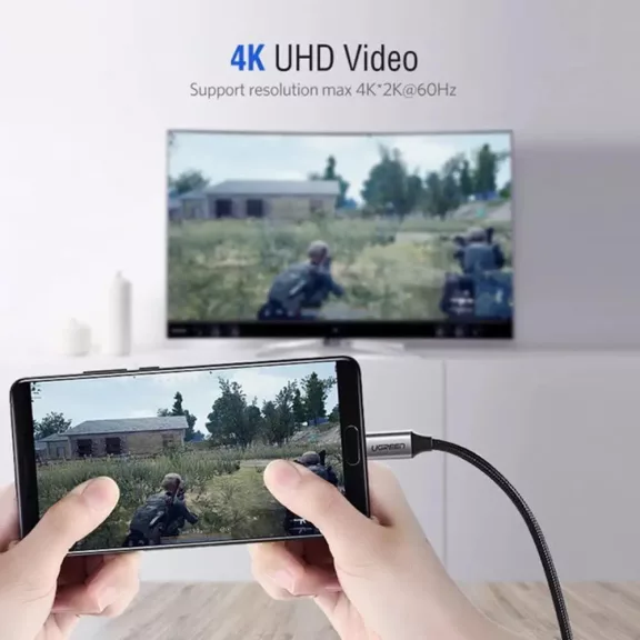 UGREEN USB-C - HDMI apa - apa kábel alumínium ház 1.5 m szürke fekete MM142