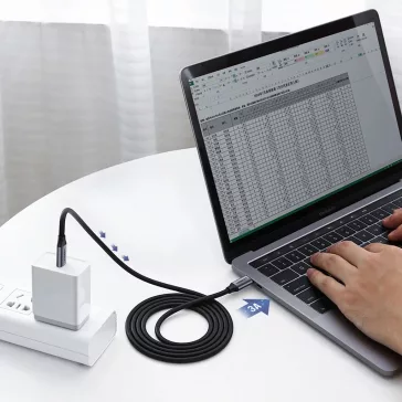   UGREEN USB-C - USB-C PD gyorstöltés kábel 5A Max 5Gbps Max szürke 1.5 m US161