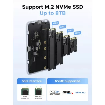 UGREEN mágneses M.2 NVMe SSD külső ház D619