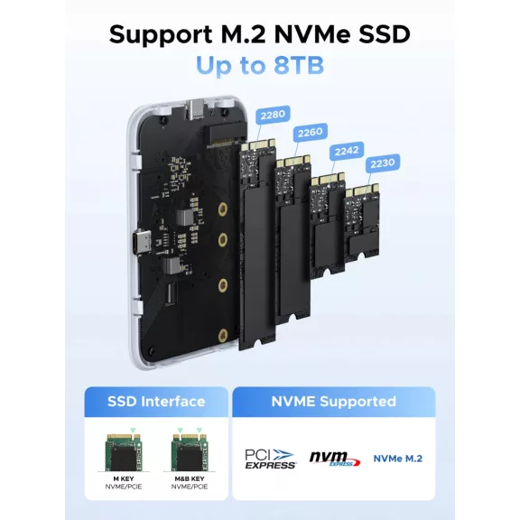 UGREEN mágneses M.2 NVMe SSD külső ház D619