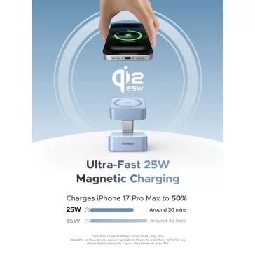 UGREEN 2 in 1 mágneses vezeték nélküli töltő W752