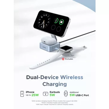 UGREEN 2 in 1 mágneses vezeték nélküli töltő W752