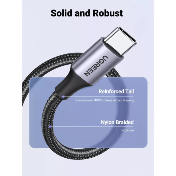 UGREEN USB-A - USB-C gyorstöltés kábel 3A Max fekete 1 m US288