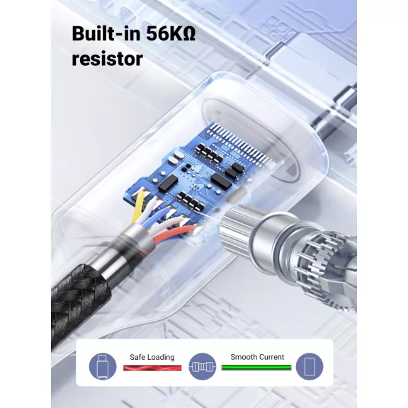 UGREEN USB-A - USB-C gyorstöltés kábel 3A Max fekete 1 m US288