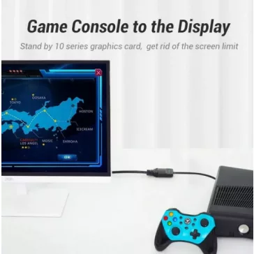 Vention HDMI (lapos) -> VGA, 0,15m, fekete, konverter