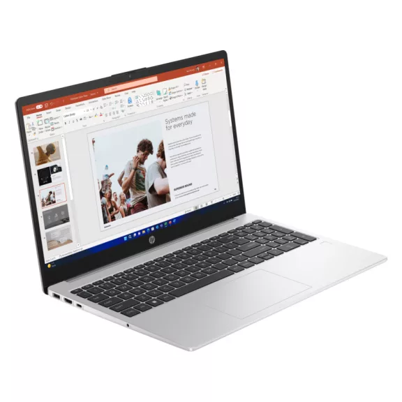 HP250G10, 15.6" FHD AG UWVA  250Nits, Intel Core i5 1335U 10C, 8GB, 512GB PCIe SSD, IntelR IrisR Xe, Silver Aluminium, WIN11, háttérvilágításos billentyűzert, ujjlenyomat olvasó, 3 év gar