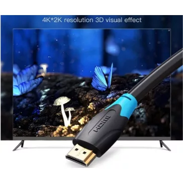 Vention HDMI 2.0  (fekete), 0,75m, kábel