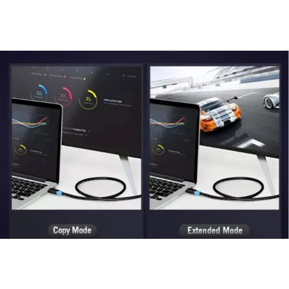 Vention HDMI 2.0, (fekete), 1,5m,  kábel