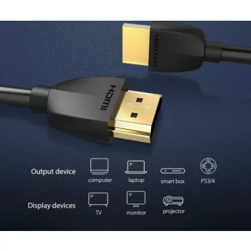 Vention HDMI 2.0 (fekete), 0,5m, kábel