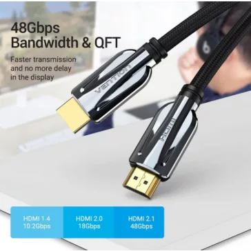 Vention HDMI 2.1 ( fekete), 1m, kábel
