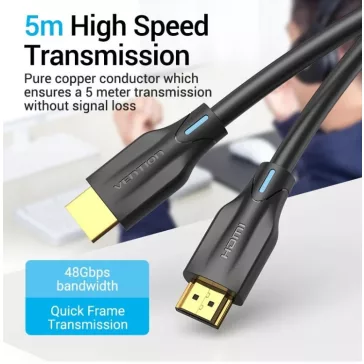 Vention HDMI/M -> HDMI/M , (8K,fekete), 10m, kábel