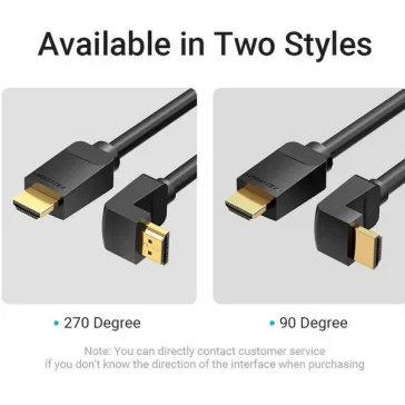 Vention HDMI, (270 Fokos, jobbra), 2m, kábel