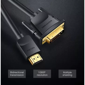 Vention HDMI -> DVI, (fekete), 1m, kábel