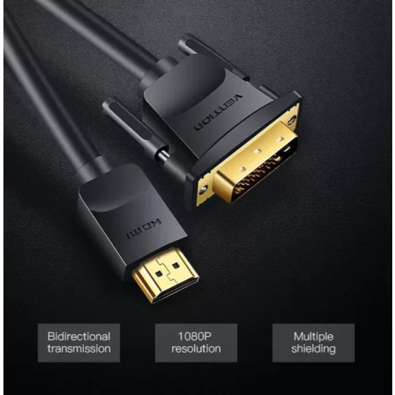Vention HDMI -> DVI, (fekete), 1m, kábel
