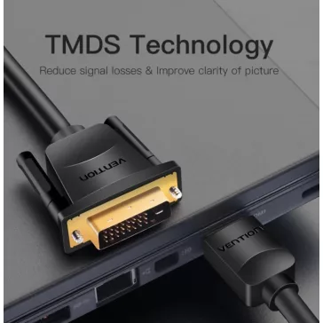 Vention HDMI -> DVI, (fekete), 1m, kábel