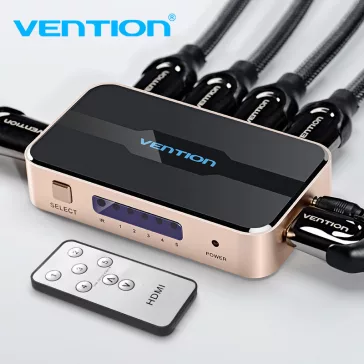 Vention HDMI (5be-1ki, fekete&arany), switcher