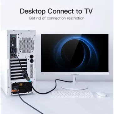   Vention VGA -> HDMI/ Micro USB-B/F /3.5mm/F, (fekete), 0,15m, konverter