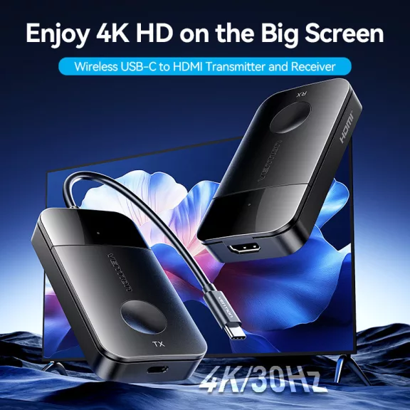 Vention HDMI (4K@30Hz Wifi transzmitter és receiver, 50m), adapter