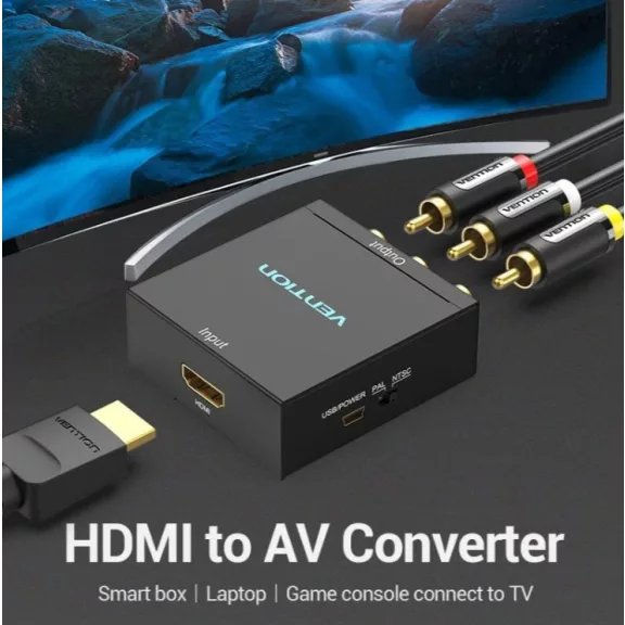 Vention HDMI/F -> RCA, (fekete), konverter