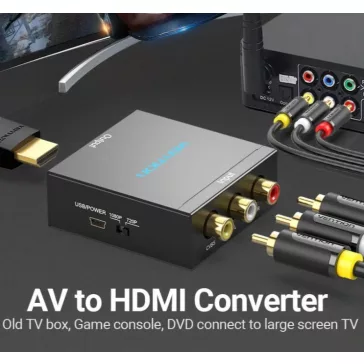 Vention RCA -> HDMI/F, (fekete), konverter