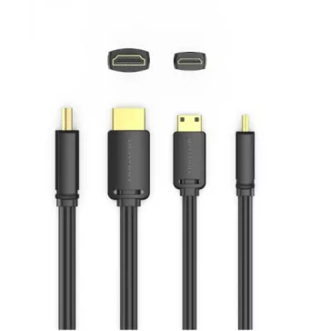 Vention mini HDMI/M -> HDMI/M (4K,HD, fekete), 2m, kábel