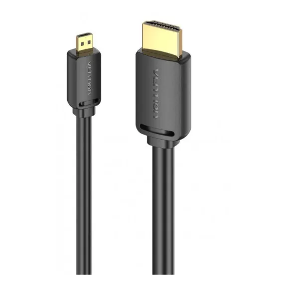 Vention micro HDMI/M -> HDMI/M (4K,HD,fekete), 1,5m, kábel