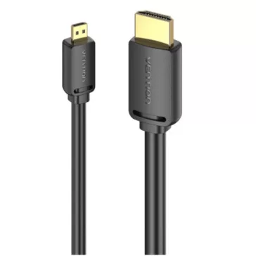 Vention micro HDMI/M -> HDMI/M (4K,HD,fekete), 2m, kábel