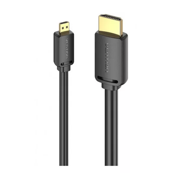 Vention micro HDMI/M -> HDMI/M (4K,HD,fekete), 3m, kábel