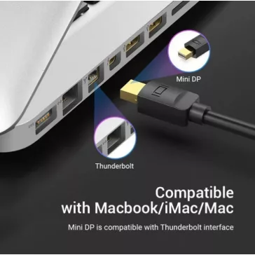   Vention HDMI/M -> HDMI/F (8K,hosszabbító, fekete), 1,5m, kábel