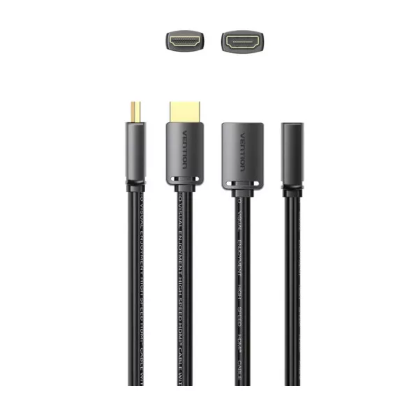 Vention HDMI/M -> HDMI/F (4K, HD, PVC, fekete), 0,5m, kábel