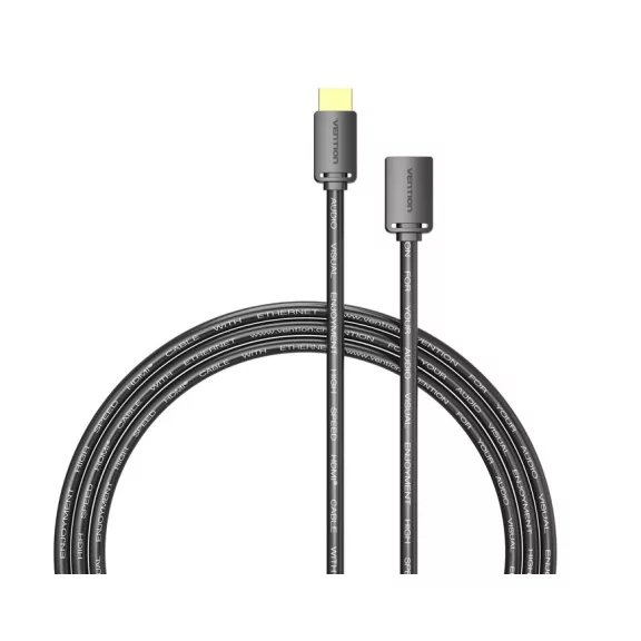 Vention HDMI/M -> HDMI/F (4K, HD, PVC, fekete), 0,5m, kábel
