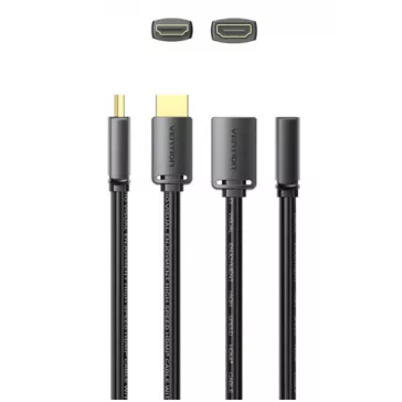   Vention HDMI/M -> HDMI/F (4K, HD, PVC, fekete), 1,5m, kábel