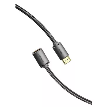   Vention HDMI/M -> HDMI/F (4K, HD, PVC, fekete), 1,5m, kábel
