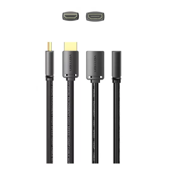 Vention HDMI/M -> HDMI/F (4K, HD, PVC, fekete), 3m, kábel