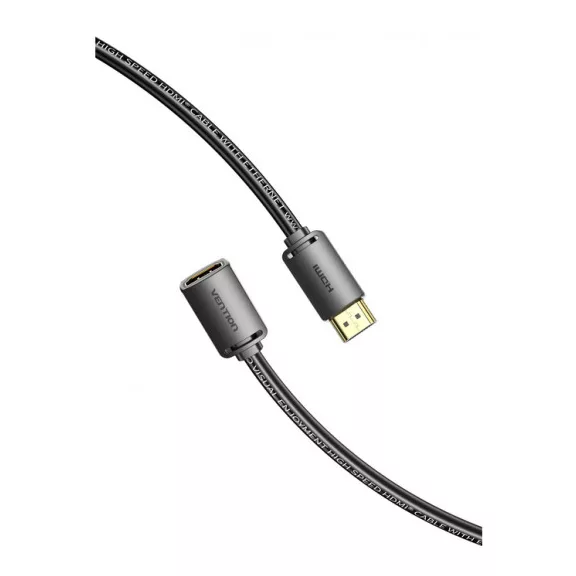 Vention HDMI/M -> HDMI/F (4K, HD, PVC, fekete), 3m, kábel