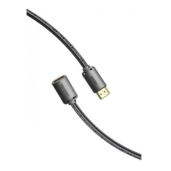 Vention HDMI/M -> HDMI/F (4K, HD, PVC, fekete), 5m, kábel